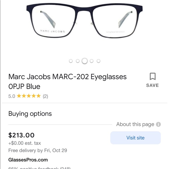 Marc Jacobs unisex eyeglass frames - Picture 2 of 7